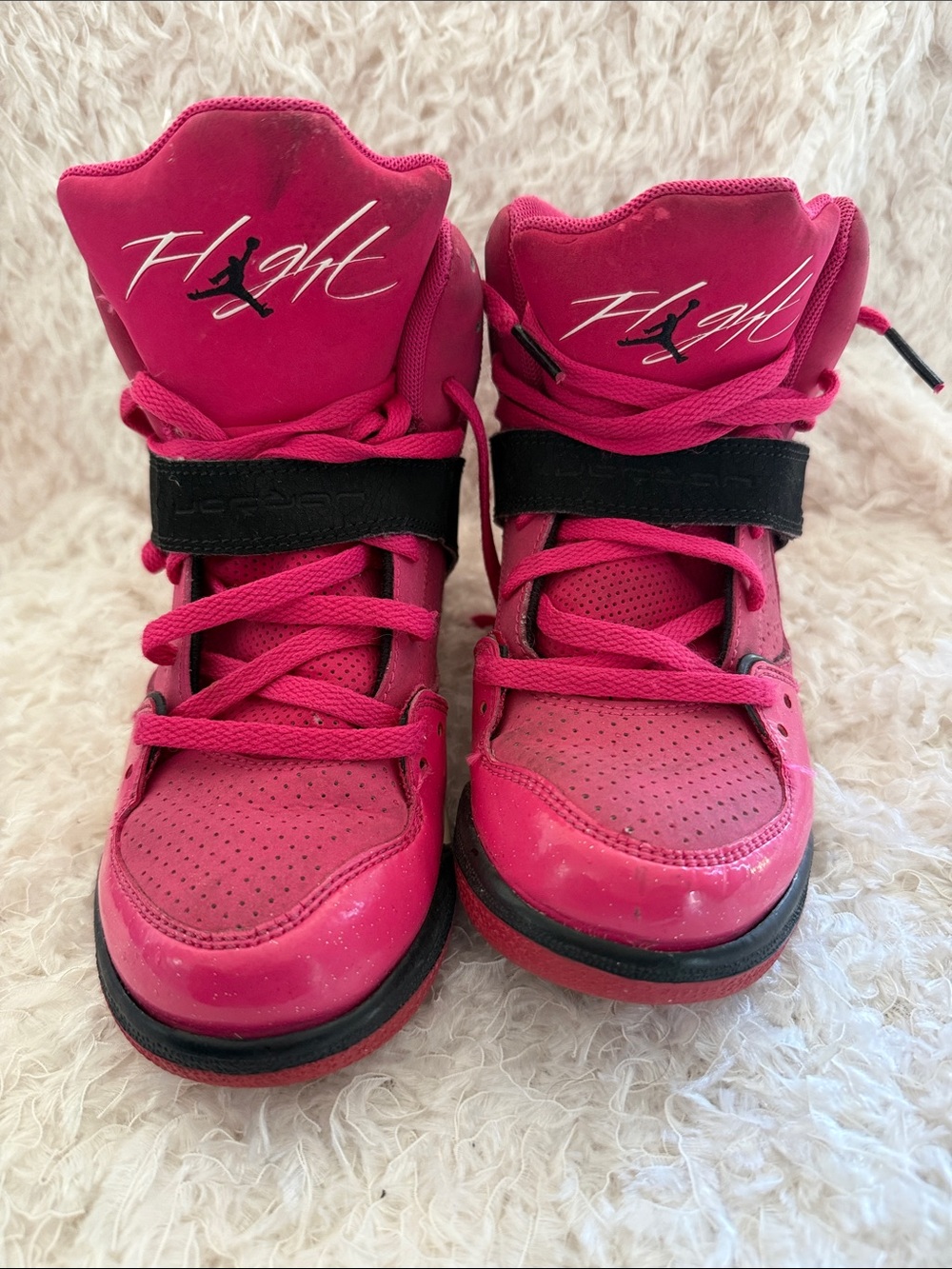 JORDAN 90’s  Kids Hot Pink High-Top Flight 45 Sneakers 🩷